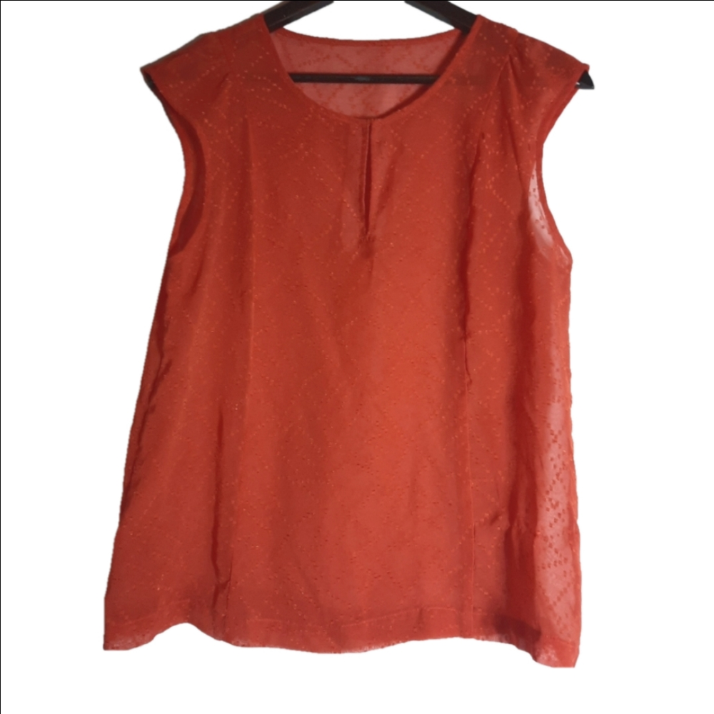 Orange Sheer Tank Top Size M